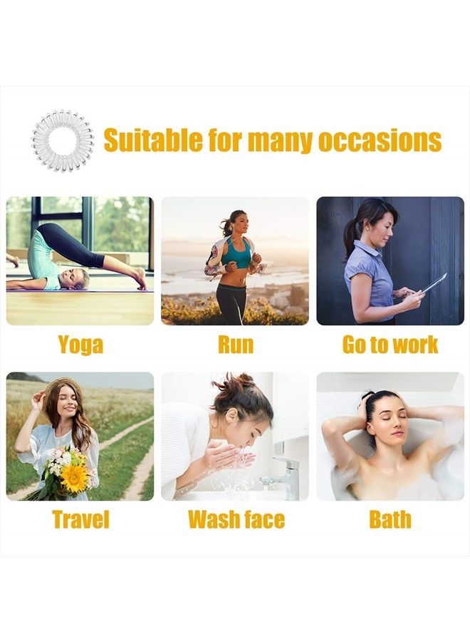 FIDGET PENCIL 40 PCS Spiral Hair Ties No Crease,Traceless Hair Ties,Phone Cord Hair Ties,Elastic Hair Ties,Waterproof Coil Hair Ties,Transparent - Image 5