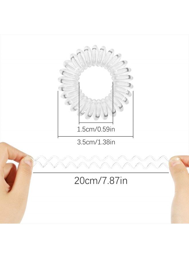 FIDGET PENCIL 40 PCS Spiral Hair Ties No Crease,Traceless Hair Ties,Phone Cord Hair Ties,Elastic Hair Ties,Waterproof Coil Hair Ties,Transparent - Image 3