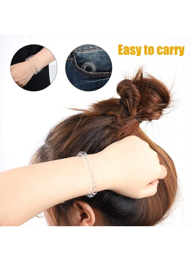 FIDGET PENCIL 40 PCS Spiral Hair Ties No Crease,Traceless Hair Ties,Phone Cord Hair Ties,Elastic Hair Ties,Waterproof Coil Hair Ties,Transparent - Image 4