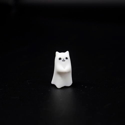 REDQIN Artisan Keycaps - Cute Ghost Shine Through Resin Custom Handmade Keycaps for Mechanical Keyboard (Dignified Little Ghost, Opaque) - Image 2
