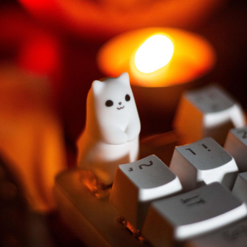 REDQIN Artisan Keycaps - Cute Ghost Shine Through Resin Custom Handmade Keycaps for Mechanical Keyboard (Dignified Little Ghost, Opaque) - Image 5