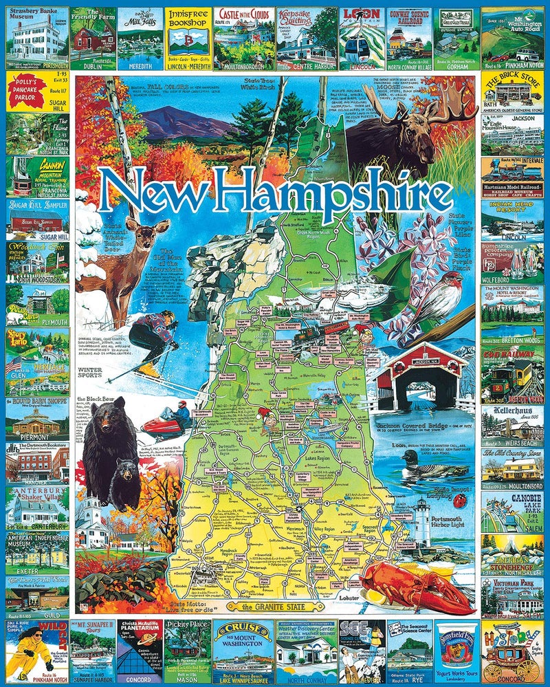 White Mountain Puzzles Best of New Hampshire 1000 Piece Jigsaw Puzzle - Image 3