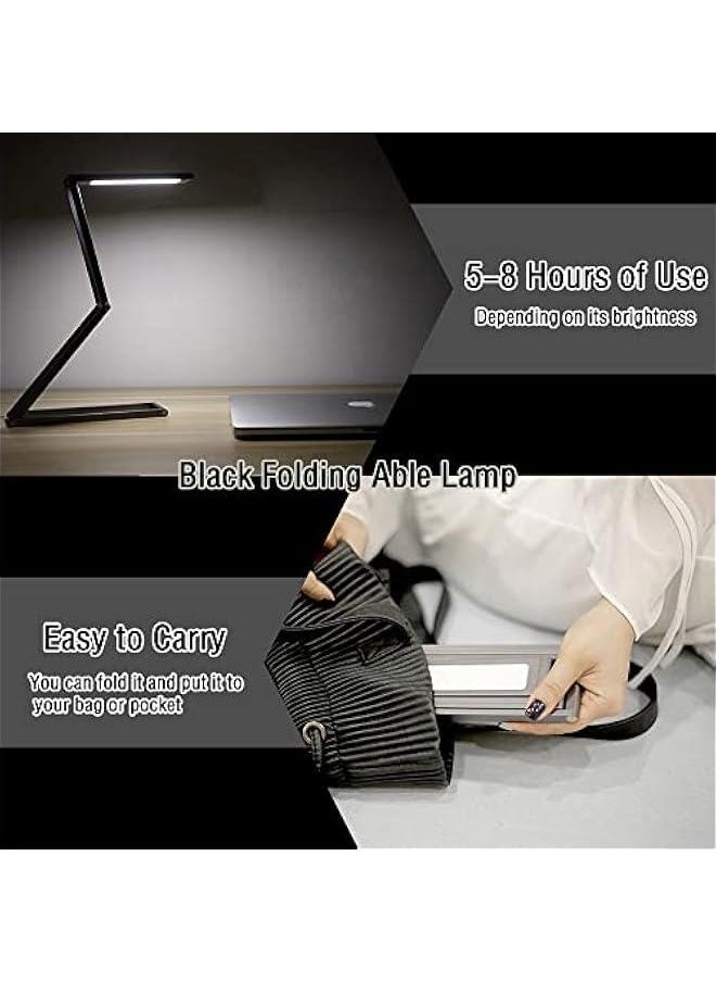 Generic Foldable LED Desk Light, Slim Portable Rechargeable USB Table Light, Eye-Caring Aluminium Alloy Table Lamps,for Home, Reading, Studying, Work, Travel (Black)  - Image 2