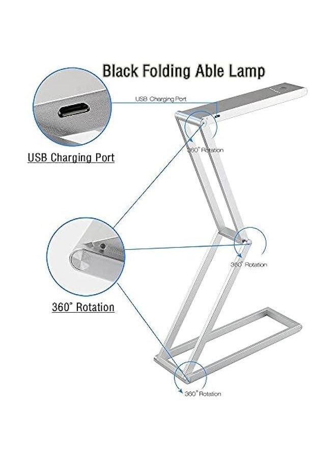 Generic Foldable LED Desk Light, Slim Portable Rechargeable USB Table Light, Eye-Caring Aluminium Alloy Table Lamps,for Home, Reading, Studying, Work, Travel (Black)  - Image 4