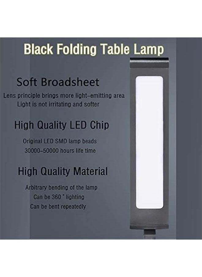 Generic Foldable LED Desk Light, Slim Portable Rechargeable USB Table Light, Eye-Caring Aluminium Alloy Table Lamps,for Home, Reading, Studying, Work, Travel (Black)  - Image 5