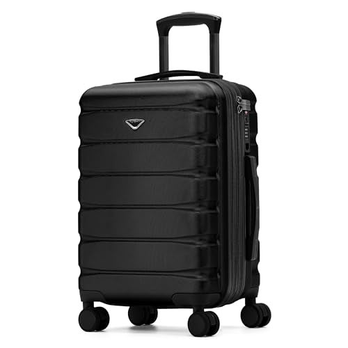 Flight Knight 22x14x9" Expandable Carry On Suitcase Hardside TSA Lock USB C Port Lightweight Luggage Silent Double Spinner Wheels Maximum Overhead Carry-On Bag For American & United Approved Airlines - Image 1