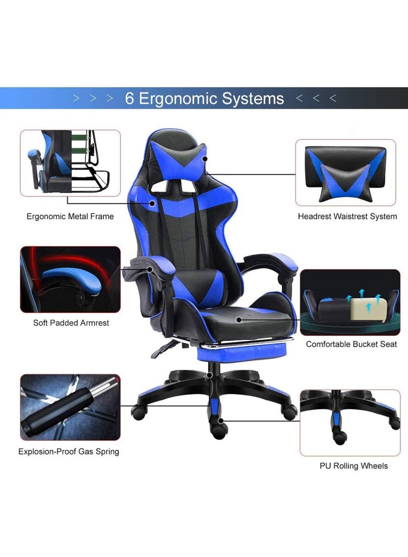 rayze Gaming Chair Adjustable Computer Chair Pc Office Pu Leather High Back Lumbar Support Comfortable Armrest Headrest - Image 4