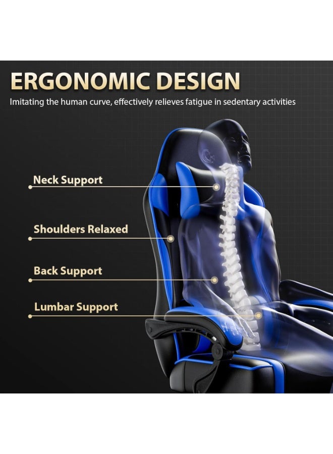 rayze Gaming Chair Adjustable Computer Chair Pc Office Pu Leather High Back Lumbar Support Comfortable Armrest Headrest - Image 5