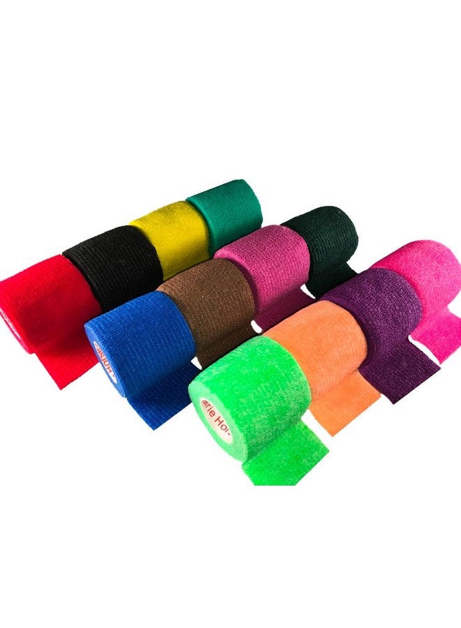 براري هورس سبلاي شريط لف بيطري مقاس 2 بوصة (ألوان متنوعة) (عبوة من 6 قطع) لفافة لاصقة ذاتية اللصق مرنة للضمادات للكلاب والقطط والحيوانات الأليفة والخيول - Image 4