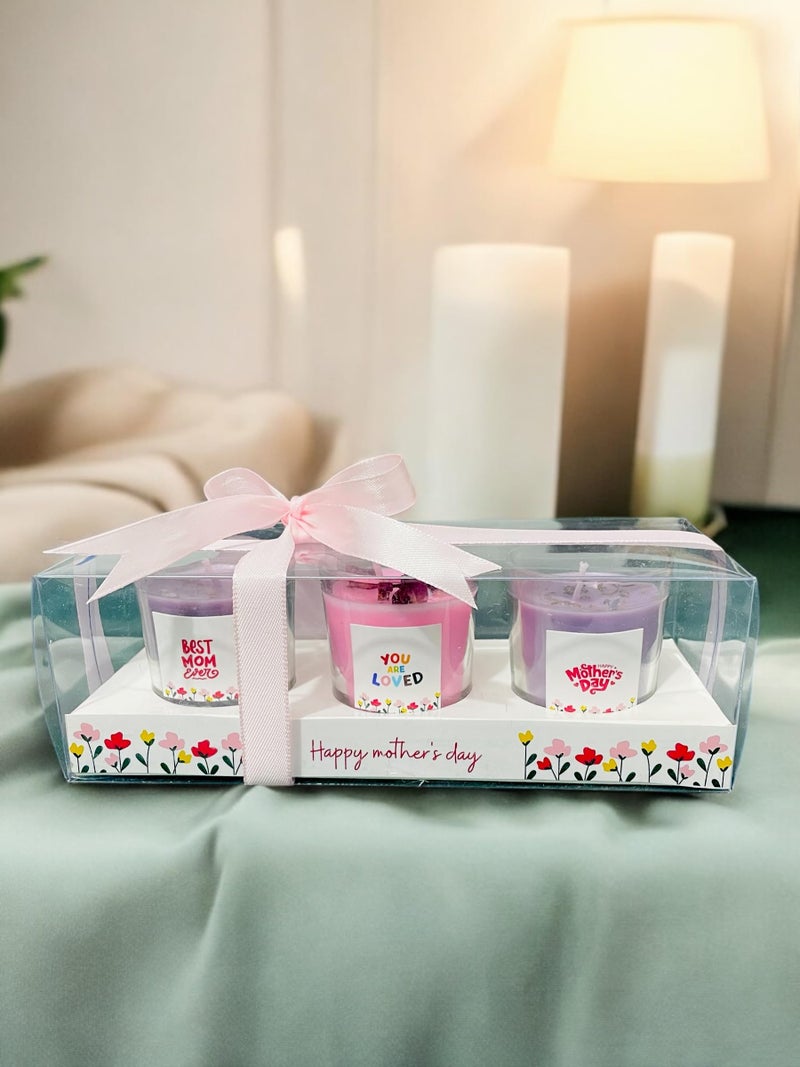 SINCE 7 STORE Mother's Day Scented Candle Gift Hamper - Set of 3 – Rose & Lavender Fragrance, Relaxing Gift for Mom, Perfect for Mother's Day & Special Occasions - Image 2
