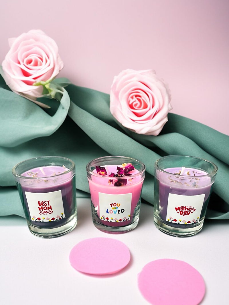 SINCE 7 STORE Mother's Day Scented Candle Gift Hamper - Set of 3 – Rose & Lavender Fragrance, Relaxing Gift for Mom, Perfect for Mother's Day & Special Occasions - Image 4
