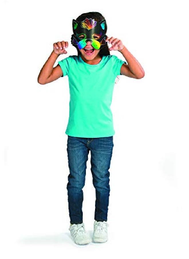 Fun Express Magic Scratch Paper Animal Masks Scratch Art Crafts For Kids And Fun Home Activities  - Image 3