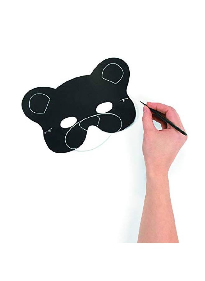 Fun Express Magic Scratch Paper Animal Masks Scratch Art Crafts For Kids And Fun Home Activities  - Image 2