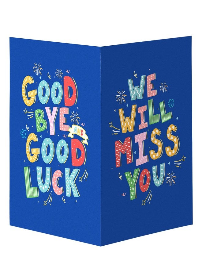 NQEUEPN Large Blue Farewell Greeting Card, 17.32x11.02 Inch Funny Coworker Leaving Card with Envelope Retirement Farewell Gift Good Bye Good Luck We Will Miss You Card for Men Women (Blue) - Image 1