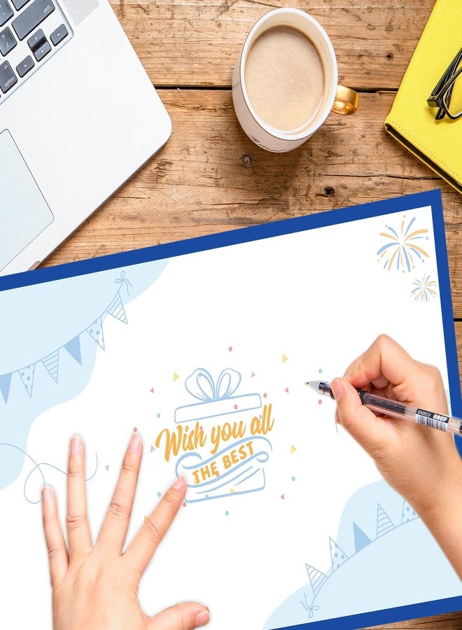 NQEUEPN Large Blue Farewell Greeting Card, 17.32x11.02 Inch Funny Coworker Leaving Card with Envelope Retirement Farewell Gift Good Bye Good Luck We Will Miss You Card for Men Women (Blue) - Image 4