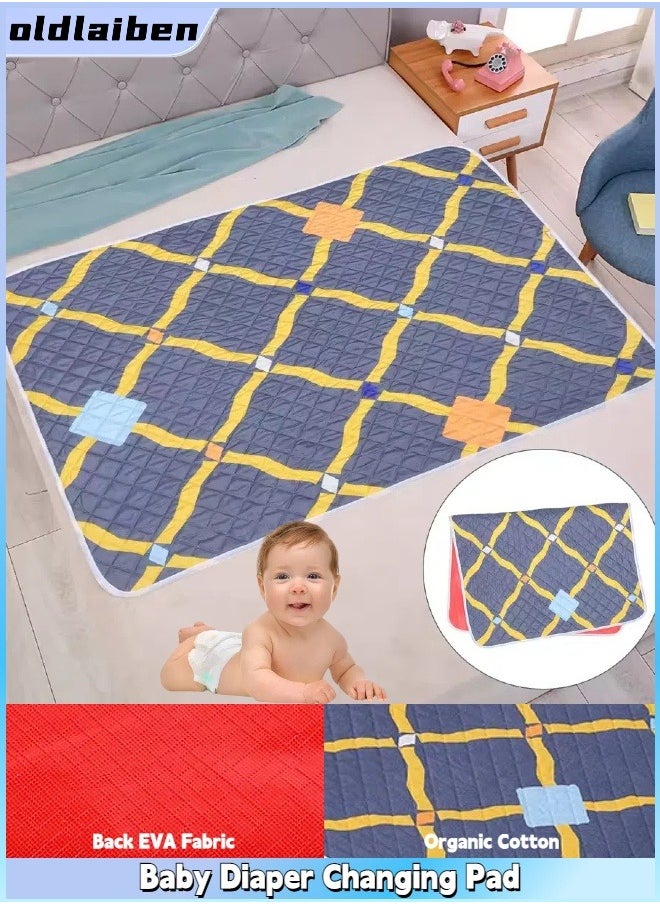 oldlaiben Baby Diaper Changing Pad, Diaper Changing Pad Liner Non-Slip, Quilted Absorbent Bassinet Liners Washable, Reusable Portable Changing Table Pad, Soft Cotton Waterproof Changing Pad for Baby,   Urine Pads for Travel, 70*90cm（Multicolour A）  - Image 1