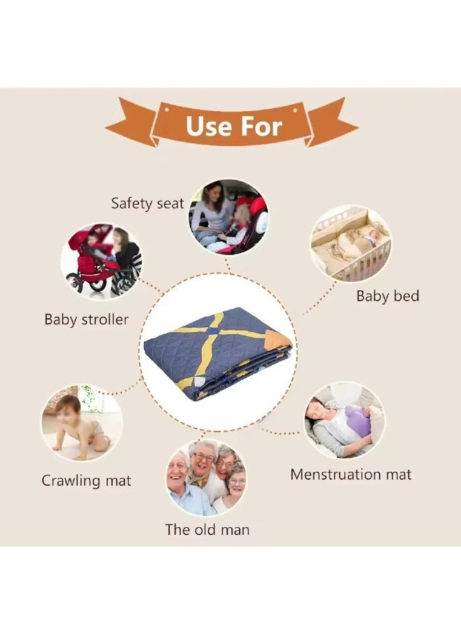 Baby Diaper Changing Pad, Diaper Changing Pad Liner Non-Slip, Quilted Absorbent Bassinet Liners Washable, Reusable Portable Changing Table Pad, Soft Cotton Waterproof Changing Pad for Baby,   Urine Pads for Travel, 70*90cm（Multicolour A）