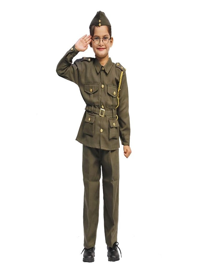 DESI ANDAAZ Subhash Chandra Bose Dress for Boys|Fighters& National Heros Freedom Fighters Dress for Kids|Independence Day Republic Day Fancy Dress For Schools Plays & Competition - Image 1