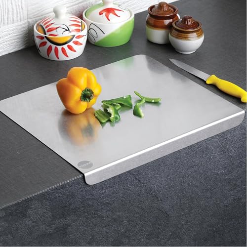 Tosaa (DP101B) Stainless Steel Chopping Board Vegetable,Fruit Cutting, Kneeding, Cake Prep, Heavy Duty Chopping-Board - 1.5MM - Image 1