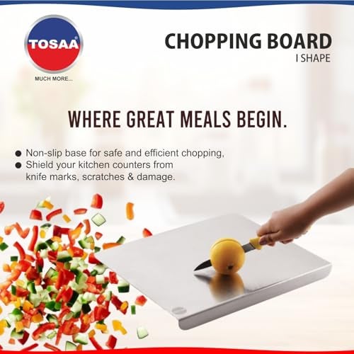Tosaa (DP101B) Stainless Steel Chopping Board Vegetable,Fruit Cutting, Kneeding, Cake Prep, Heavy Duty Chopping-Board - 1.5MM - Image 5