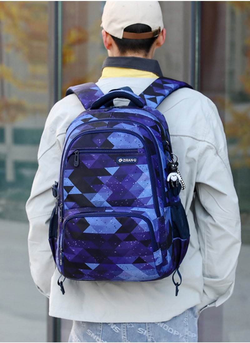 Generic Kids Trolley School Bag Rolling Backpack, Fashion Color Blocks Primary School Students Wheeled Schoolbag for Girls and Boys  - Image 4