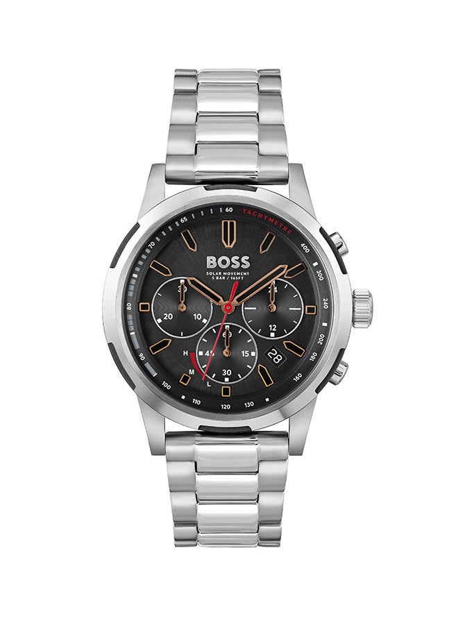 HUGO BOSS Men Chronograph Round Shape Stainless Steel Wrist Watch 44 mm  - Image 1