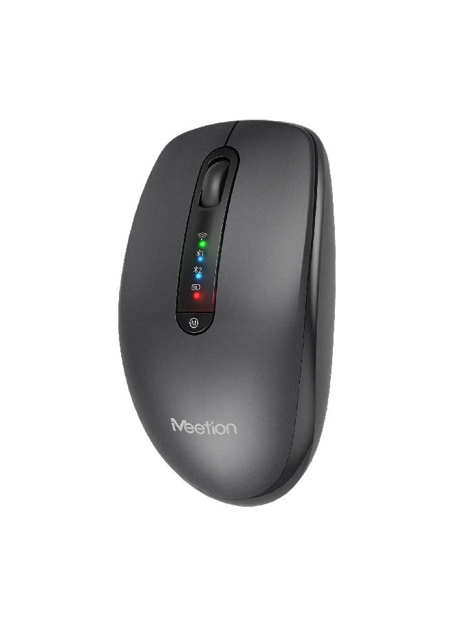 ميشين ماوس لاسلكي صامت قابل لإعادة الشحن بثلاثة طرق توصيل - BTM100R - رمادي فولاذي - Image 2