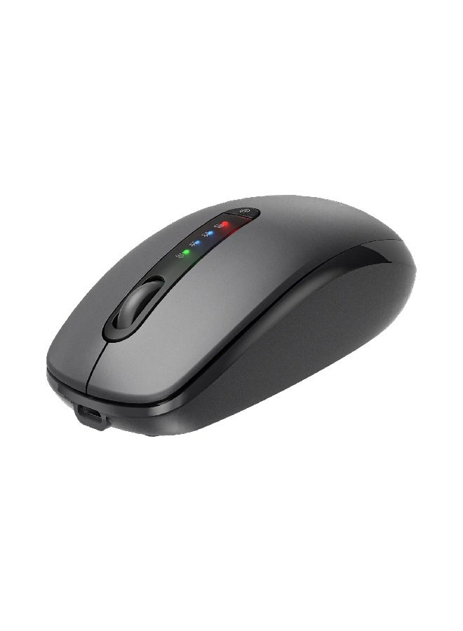 ميشين ماوس لاسلكي صامت قابل لإعادة الشحن بثلاثة طرق توصيل - BTM100R - رمادي فولاذي - Image 4