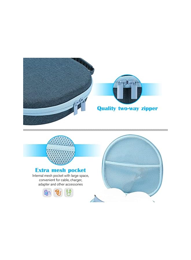 Procases Hard Case for New Earbuds Max, Travel Carrying Headphone Case with Silicone Earpad Cover & Mesh Pocket, Earbuds Max Protective Portable Storage Bag -Navy - Image 4