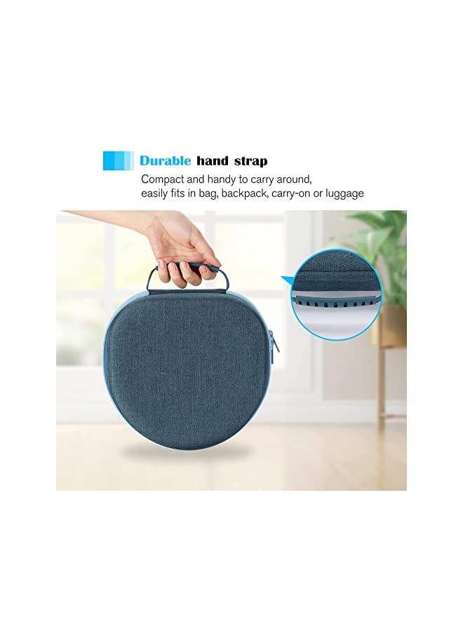 Procases Hard Case for New Earbuds Max, Travel Carrying Headphone Case with Silicone Earpad Cover & Mesh Pocket, Earbuds Max Protective Portable Storage Bag -Navy - Image 3