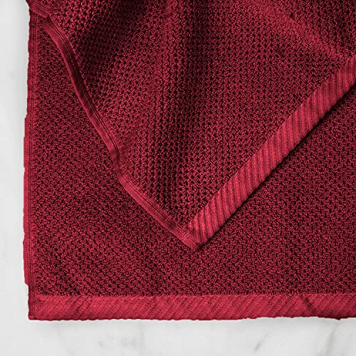 Ein Sof Portugese Series - Cotton Towel Set for Adults/Couples, Pack of 2 Towels for Men & Women Large Size (75 x 150 cms) - 550 GSM Towels for Bath (Red) - Image 2