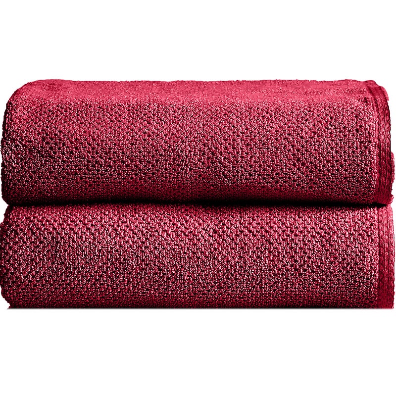 Ein Sof Portugese Series - Cotton Towel Set for Adults/Couples, Pack of 2 Towels for Men & Women Large Size (75 x 150 cms) - 550 GSM Towels for Bath (Red) - Image 4