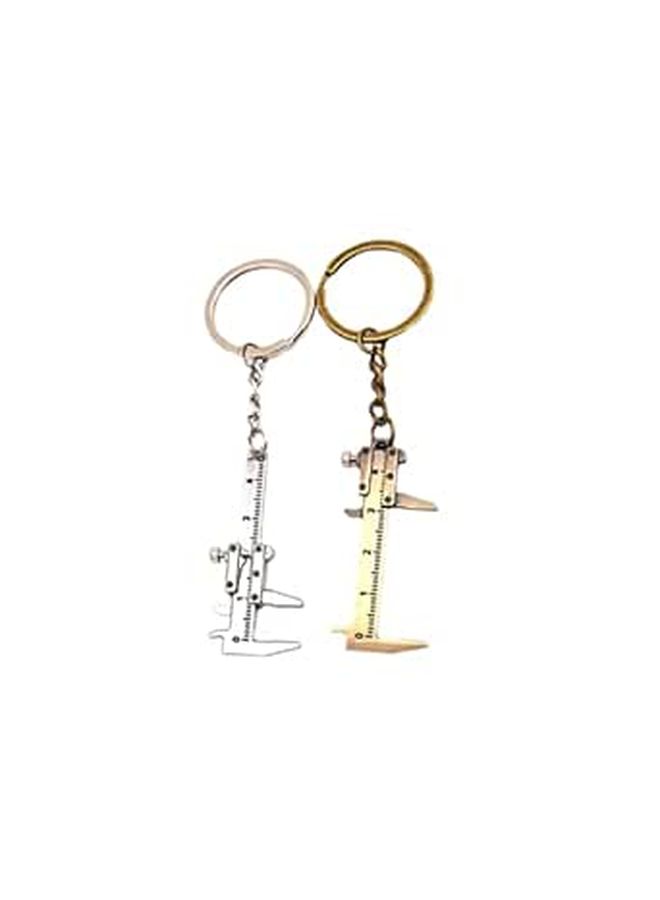 2 Pcs Vernier Caliper Keychain Portable Measuring Tool Accurate Gauge for Home Use Engineering Measurement - Image 1