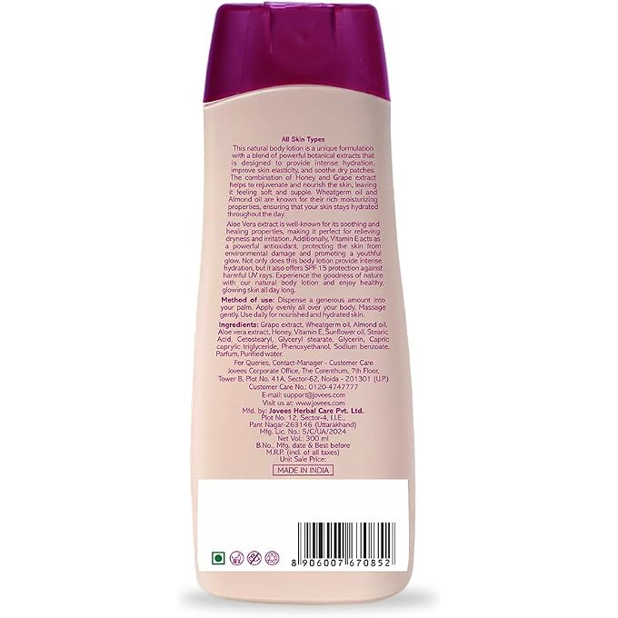 Jovees Honey & Grape Hand & Body Lotion - 200ml - Image 2