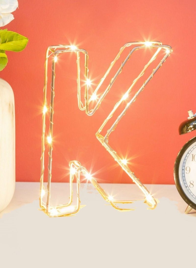 سلة حرف K مضيء لون ذهبي - Image 2