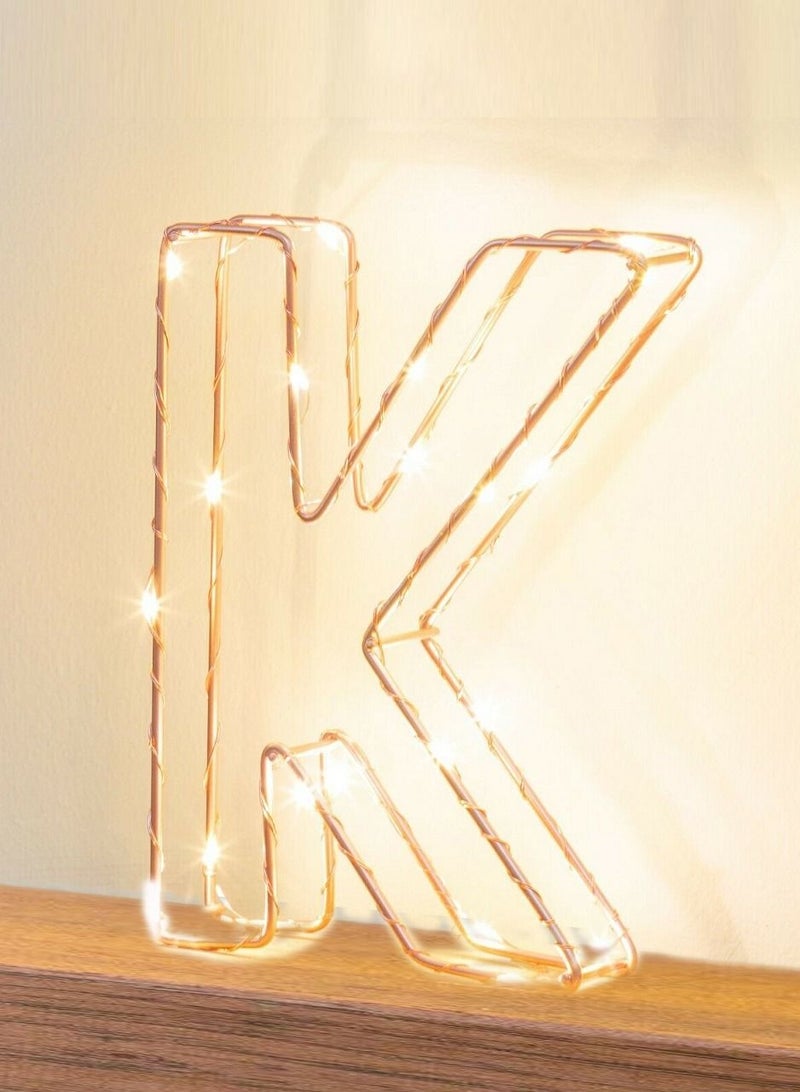 سلة حرف K مضيء لون ذهبي - Image 3