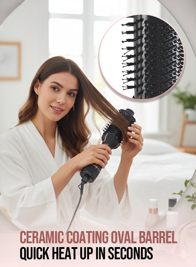 SONASHI 2-in-1 Hot Air Brush with Ceramic Oval Barrel | 2 Speed & 2 Heat Settings | Cool Tip & 360° Swivel Cord | Adds Volume, Smooths Frizz & Styles with 1200W DC Motor | SHS-2093 Black - Image 2