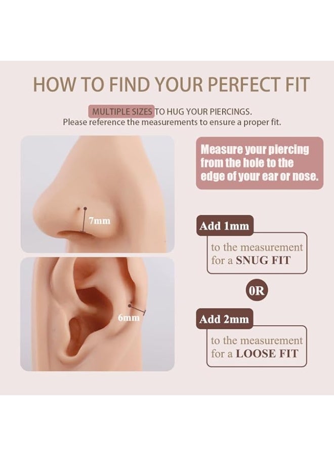 Ucanbe 5pcs 316L Stainless Steel Seamless Nose Rings Set – Multi-Color Hinged Segment Hoops for Piercing - Image 3