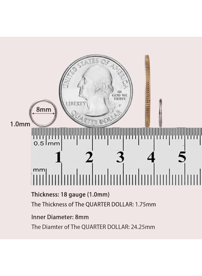 Ucanbe 5pcs 316L Stainless Steel Seamless Nose Rings Set – Multi-Color Hinged Segment Hoops for Piercing - Image 5