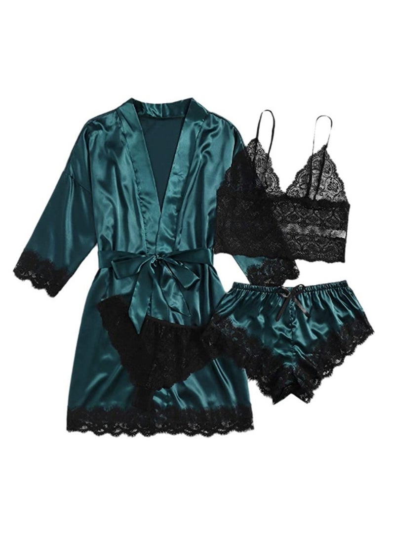 4pcs pajamas women's home pajamas lace pajamas set  - Image 1