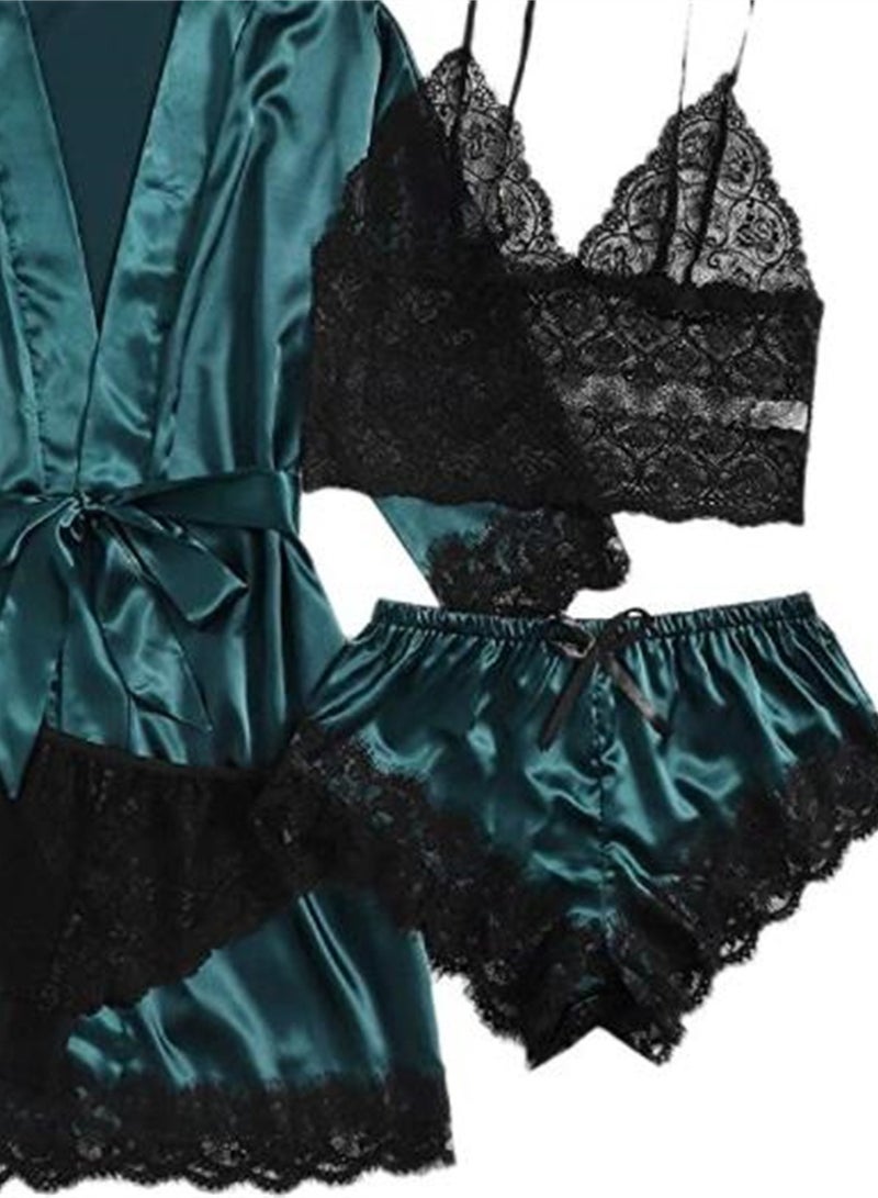 4pcs pajamas women's home pajamas lace pajamas set  - Image 4