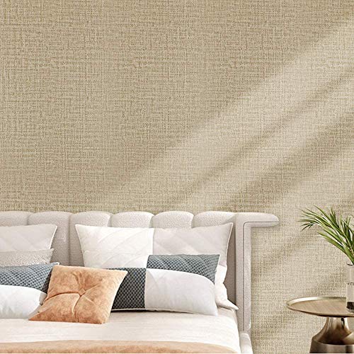 TANONE Khaki Contact Paper Peel and Stick, Grasscloth Beige Wallpaper Self Adhesive Removable Wallpaper, Fabric Linen Wall Paper Decorative for Wall Cabinets Drawers Kitchen 15.8 in X 197 in - Image 3