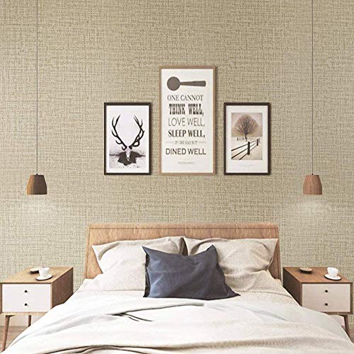 TANONE Khaki Contact Paper Peel and Stick, Grasscloth Beige Wallpaper Self Adhesive Removable Wallpaper, Fabric Linen Wall Paper Decorative for Wall Cabinets Drawers Kitchen 15.8 in X 197 in - Image 4
