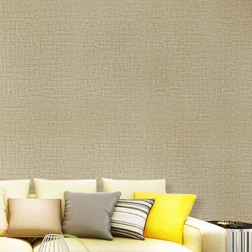 TANONE Khaki Contact Paper Peel and Stick, Grasscloth Beige Wallpaper Self Adhesive Removable Wallpaper, Fabric Linen Wall Paper Decorative for Wall Cabinets Drawers Kitchen 15.8 in X 197 in - Image 5