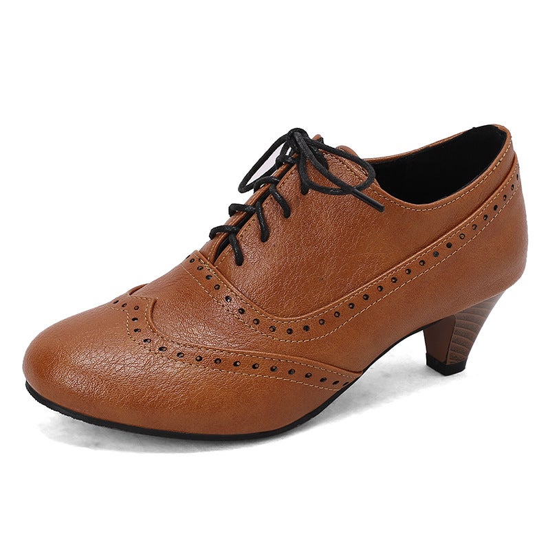 Spring 2025 Wish Supply Fashion High Heeled Burned Flowers 32-43 Size Lace-Up Brock Women'S Shoes Trendy - Image 1