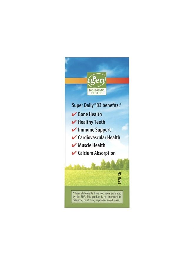 Carlson Super Daily D3, Vitamin D Drops, 1,000 IU (25 mcg) per Drop, 1-Year Supply, Vitamin D3 Liquid, Heart & Immune Health, Vegetarian, Liquid Vitamin D3 Drops, Unflavored, 365 Drops - Image 2