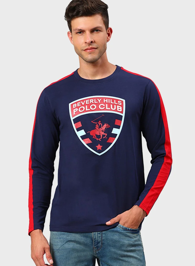 Beverly Hills Polo Club  Logo Crew Neck T-Shirt for Men | Best Price UAE