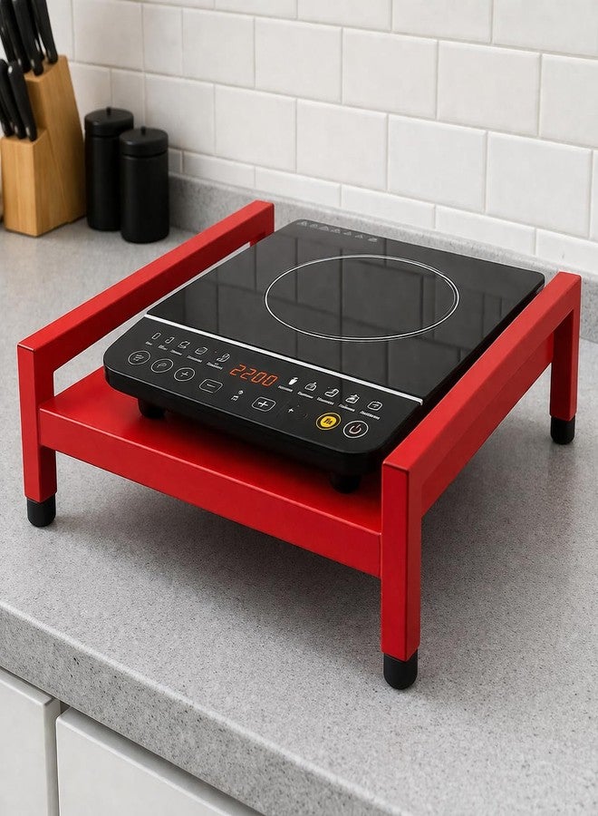 OGFC 58527 Metal Table Top Induction Stand Red/Kitchen Organizer (38 L x 38 W x12 H CM's, RED Color) - Image 1