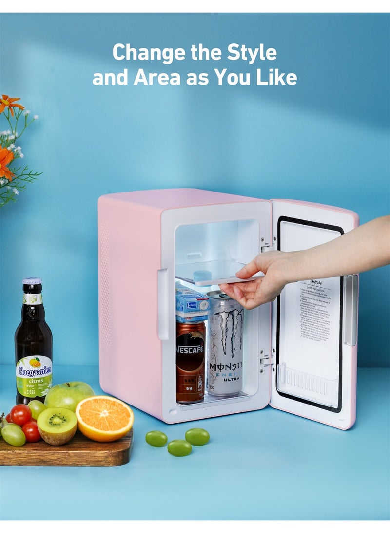 AstroAI 6L 2.0 Skincare Beauty Mini Fridge, Portable Cosmetic Refrigerator Cooler & Warmer, Perfect Gift for Women, AC/DC for Vanity Bedroom Car, Pink - Image 4