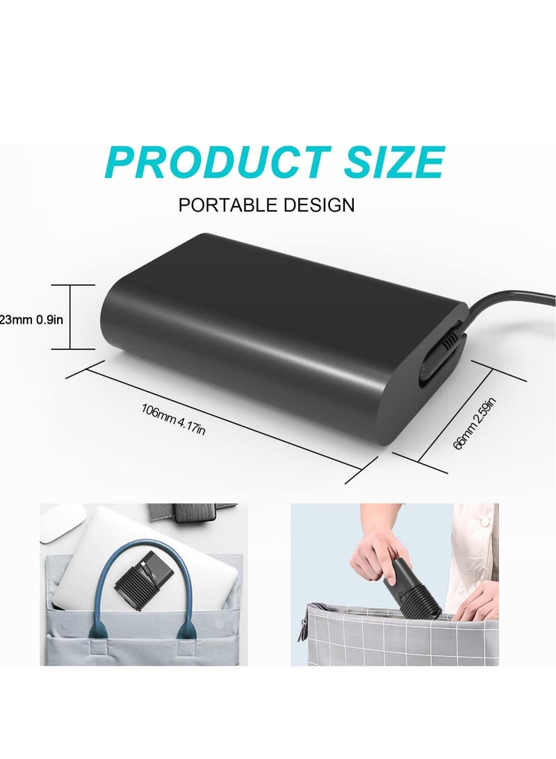 65W 45W USB C Laptop Charger for Dell Latitude 7420 5420 5520 5430 5530 7330 7430 5320 7320 9430 7370 7275 5285 7410 7390 7530 2 in 1 Power Cord AC Adapter Type C for PS 13 Plus Chromebook 3100 Black - Image 2